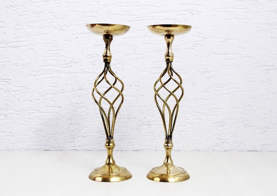 Image 1 of Italian duo of brass candlesticks from the 70s