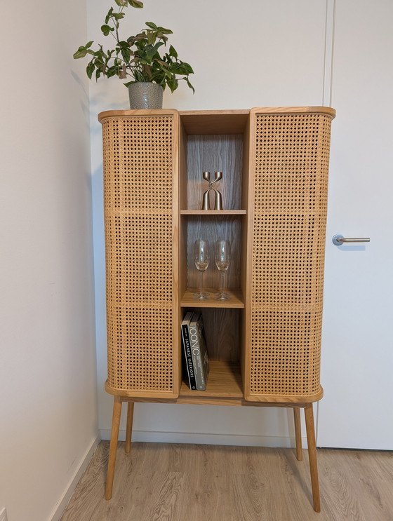 Image 1 of Rattan Wooden Wall Cabinet