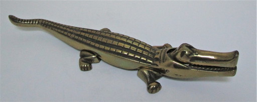 Nutcracker Crocodile Xl Brass L. 35 Cm