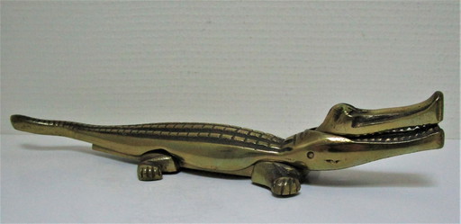 Nutcracker Crocodile Xl Brass L. 35 Cm