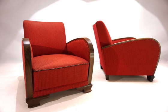 Image 1 of Art Deco Set Of 2 Lounge Chairs, 1930