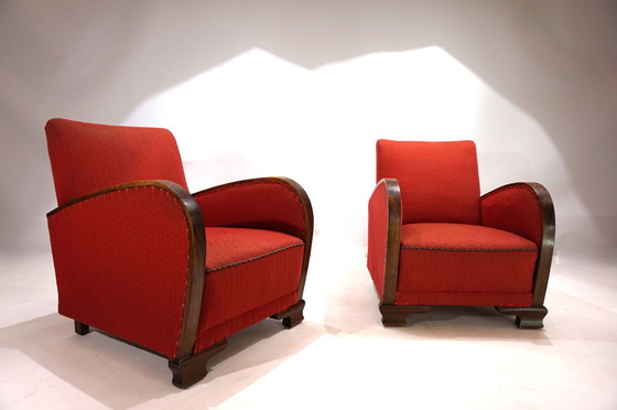 Image 1 of Art Deco Set Of 2 Lounge Chairs, 1930