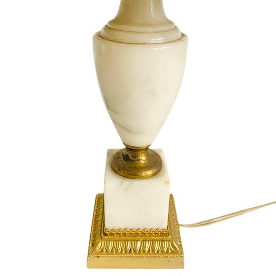 Image 1 of Base per lampada in marmo vintage con paralume barocco