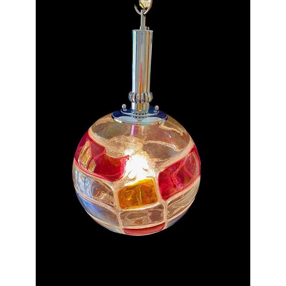 Image 1 of Sospensione a globo vintage in vetro di Murano Mazzega, 1970