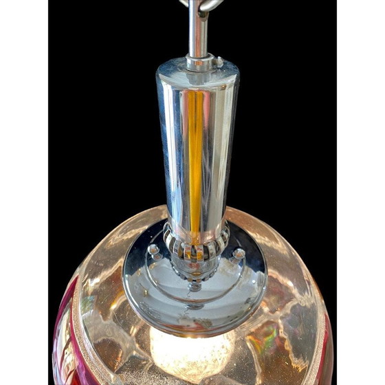 Image 1 of Sospensione a globo vintage in vetro di Murano Mazzega, 1970