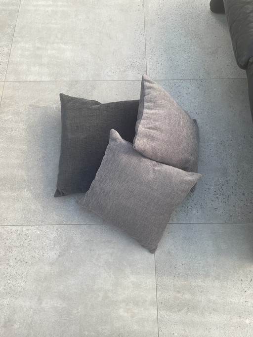 4x Pillow Cushions Gray Anthracite