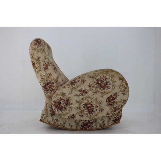 Sedia a dondolo vintage con rivestimento, Cecoslovacchia, anni &#39;60