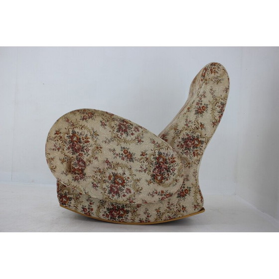 Image 1 of Vintage rocking chair with upholstery, Czechoslovakia 1960s