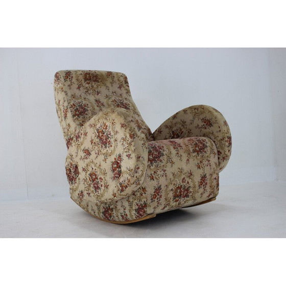 Image 1 of Vintage rocking chair with upholstery, Czechoslovakia 1960s