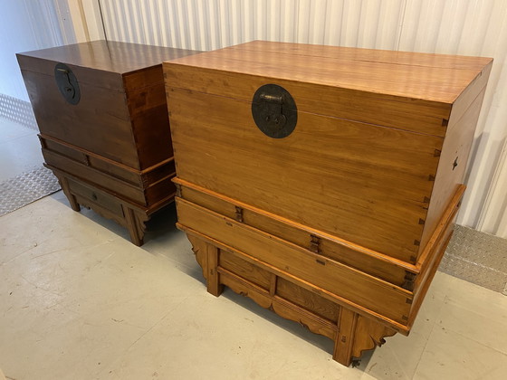 Image 1 of 2x bauli da sposa cinesi d'epoca