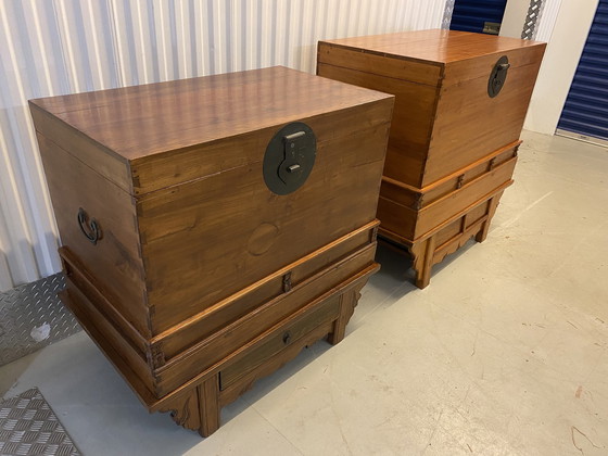 Image 1 of 2 boîtes de mariage chinoises d'époque