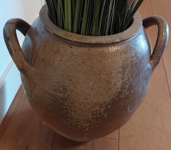 Image 1 of Old Spanish Olive Jar With 2 Ears, Glazed