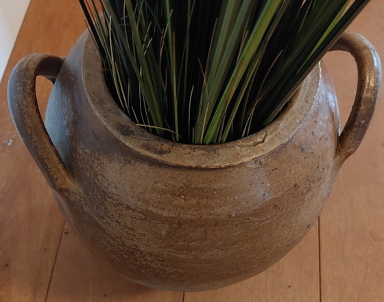 Image 1 of Old Spanish Olive Jar With 2 Ears, Glazed