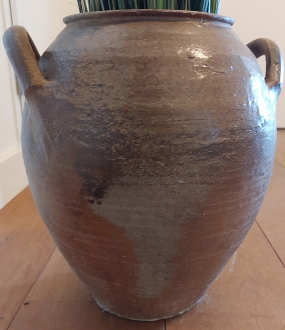 Image 1 of Old Spanish Olive Jar With 2 Ears, Glazed