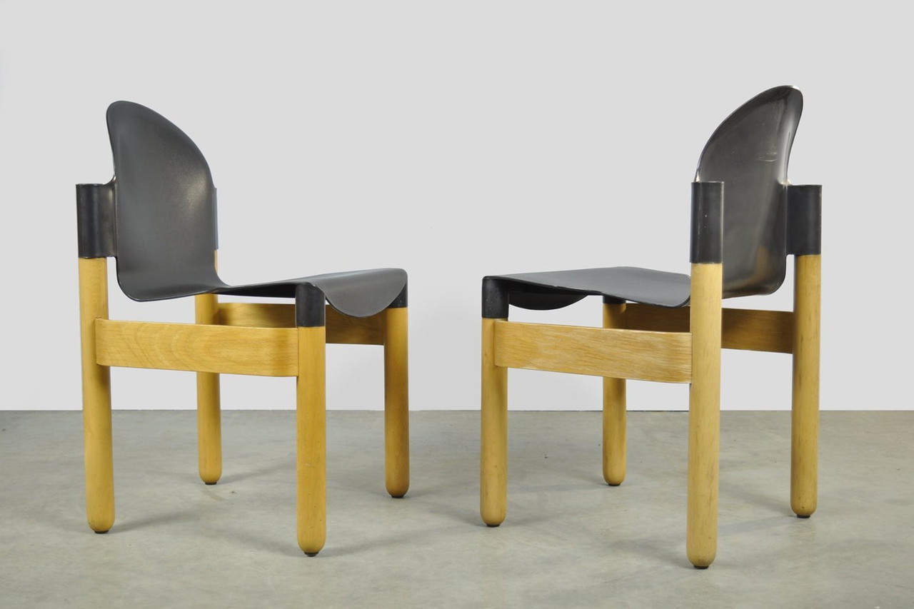 Thonet / Vintage Flex 2000 Beech Dining Chairs (2) / Gerd Lange