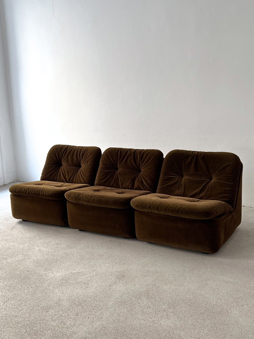 3 sofa modules from Cor, model "Ambo" by Jo Otterpohl, velvet, 70s