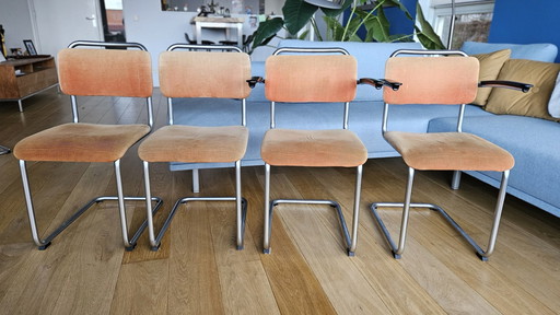 Gebr van der stroom dutch originals model plaster 101h and 201h chairs