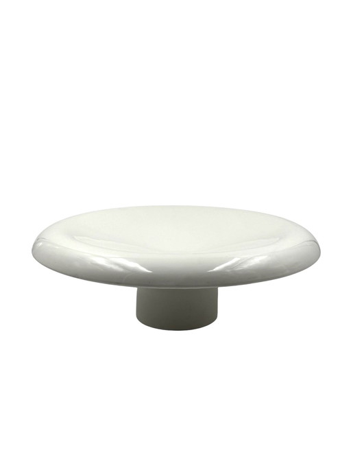 Roberto Arioli, Space Age White Centerpiece / Tray, Gabbianelli Italy Ca. 1970