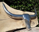 Ranch Longhorn Aluminum skull with antlers 88 cm wide