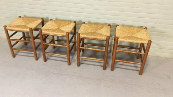 Image 1 of 4 X Wicker Rush Seat Stools