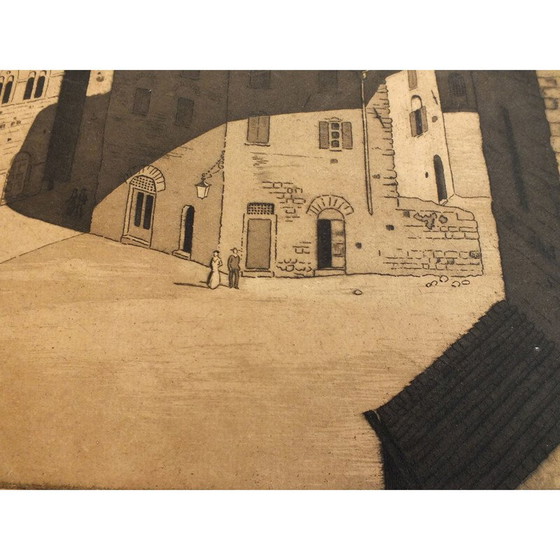 Image 1 of Incisione acquatinta d'epoca firmata a mano da Sir Claude Francis Barry, 1930