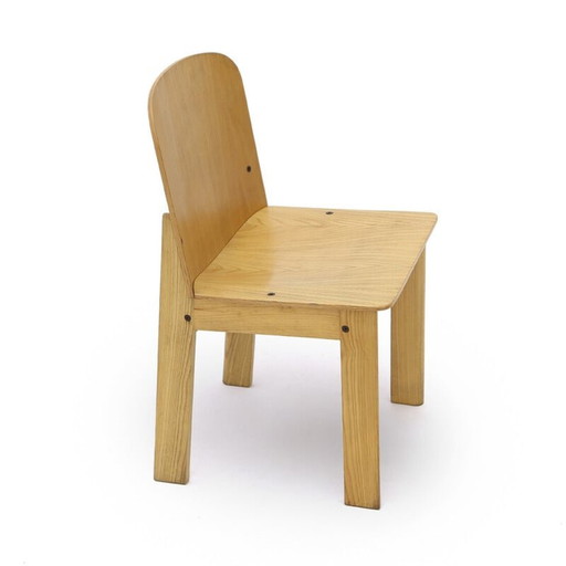 Vintage wooden chair by Luca Meda for Longoni, 1970s