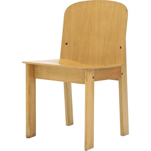 Vintage wooden chair by Luca Meda for Longoni, 1970s