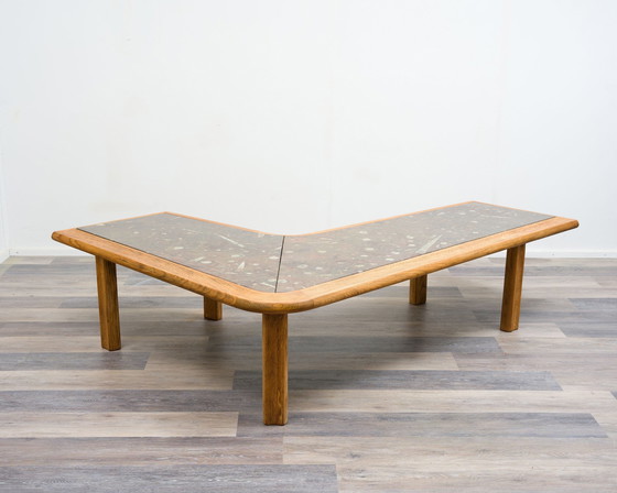 Image 1 of Coffee table Boomerang, fossil stone marble 70s