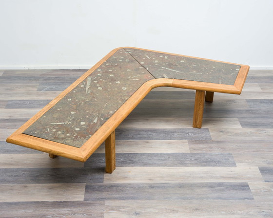 Image 1 of Coffee table Boomerang, fossil stone marble 70s