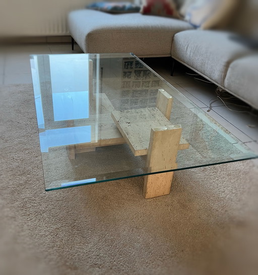 Travertin coffee table