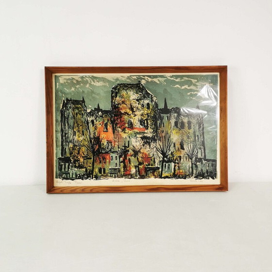 Image 1 of Vintage lithograph “Maisons Paris”, France 1960