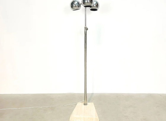 Image 1 of Italian floorlamp with travertine base