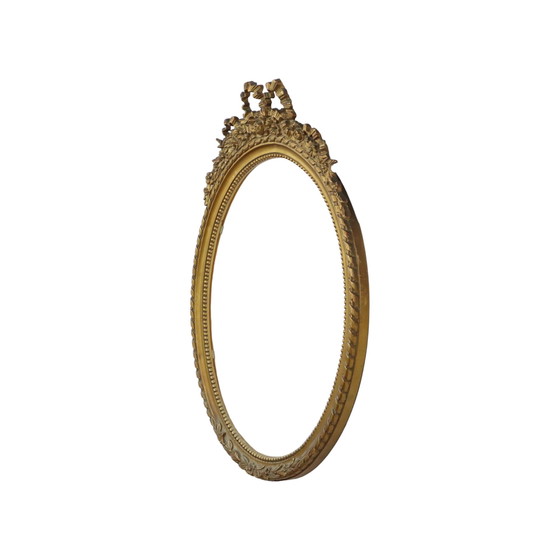 Image 1 of Cadre vintage ovale doré