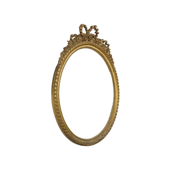 Image 1 of Cadre vintage ovale doré