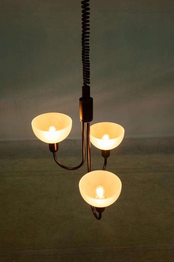 Image 1 of Lampe suspendue style Memphis 1960s, lampe vintage ajustable