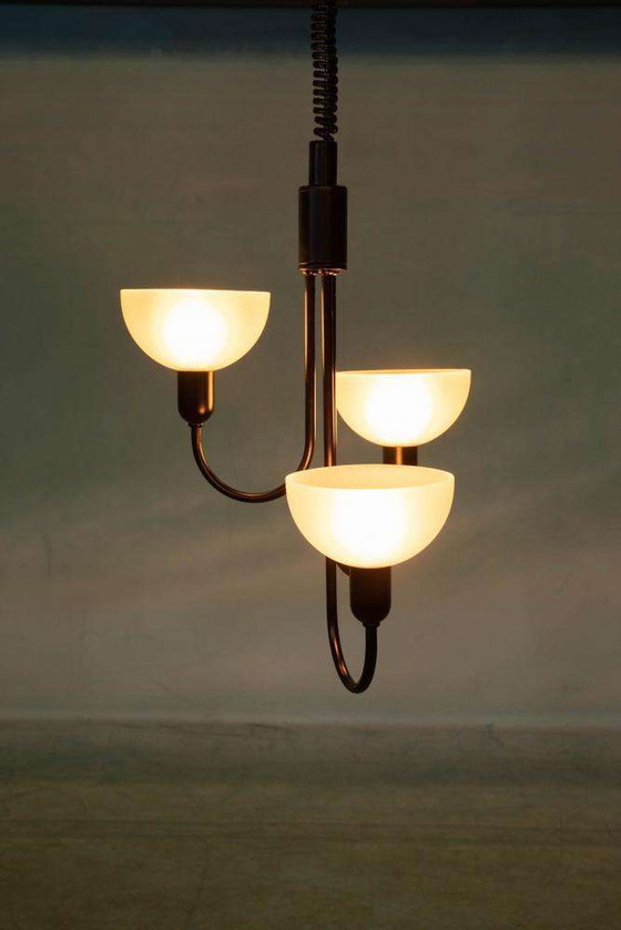 Image 1 of Lampe suspendue style Memphis 1960s, lampe vintage ajustable