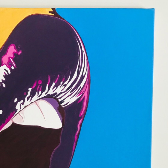 Image 1 of Painting - Tim Tilman - Golden Woman With Beautiful Lips - Pop Art - 2022