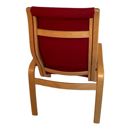 Yngve Ekstöm - Svedese - Lounge Chair Model ‘Lamello’ - New Filling / Restored - Red Fabric