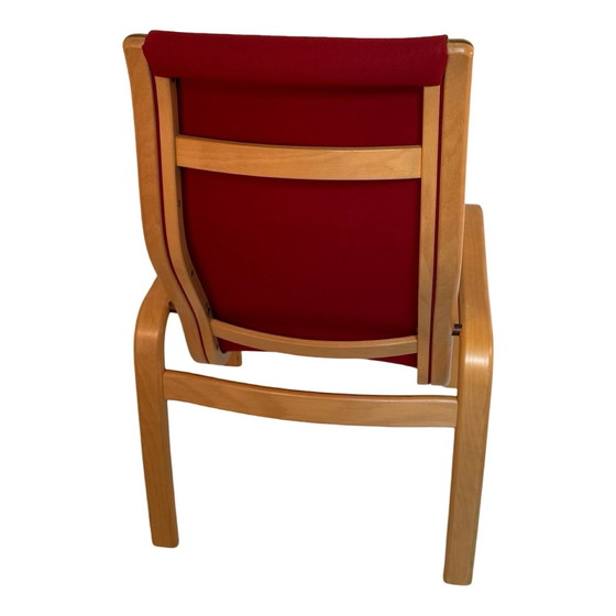 Image 1 of Yngve Ekstöm - Svedese - Lounge Chair Model ‘Lamello’ - New Filling / Restored - Red Fabric