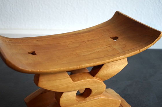 Image 1 of Tabouret vintage africain Ashanti Wisdom Knot, Ghana