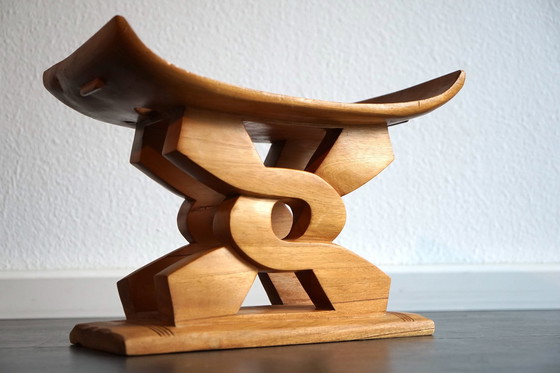 Image 1 of African vintage Ashanti Wisdom Knot stool, Ghana