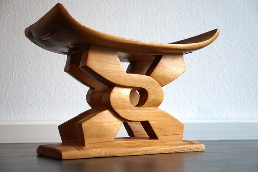 African vintage Ashanti Wisdom Knot stool, Ghana