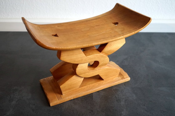 Image 1 of African vintage Ashanti Wisdom Knot stool, Ghana