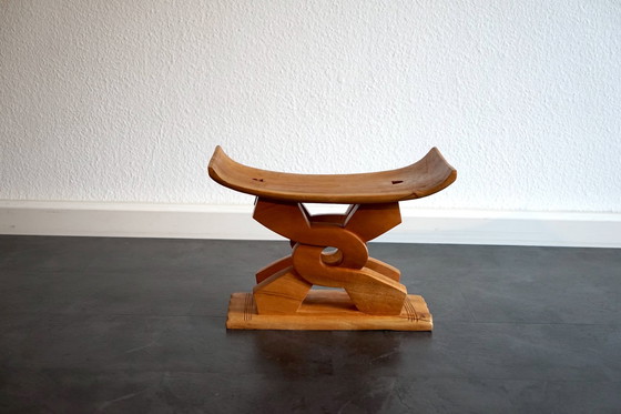 Image 1 of Tabouret vintage africain Ashanti Wisdom Knot, Ghana