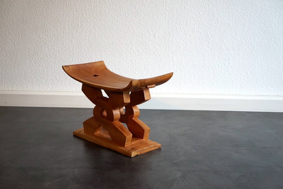 Image 1 of African vintage Ashanti Wisdom Knot stool, Ghana