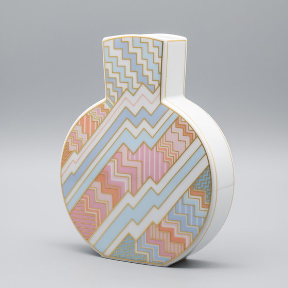 Image 1 of Rare Vase en Porcelaine Rosenthal par l'Artiste Rosamunde Nairac Art Déco Style 80's