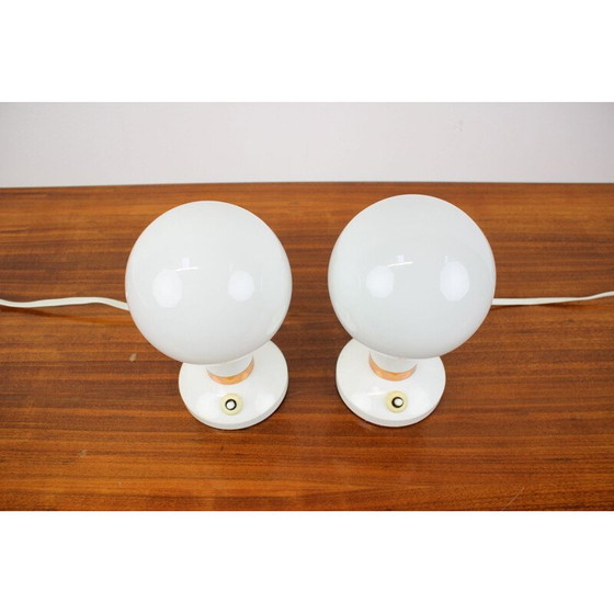 Image 1 of Pair of vintage metal and glass table lamps by Drukov, Czechoslovakia 1970