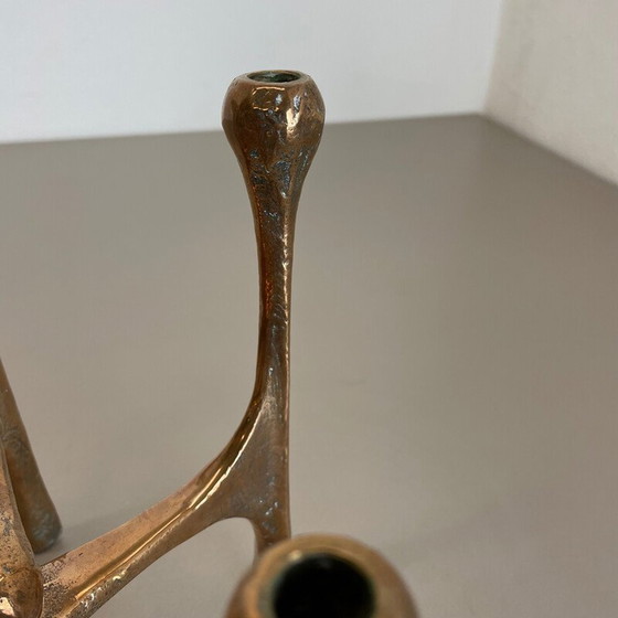 Image 1 of Mid century Brutalist bronze candlestick by Michael Harjes, Germany 1960s