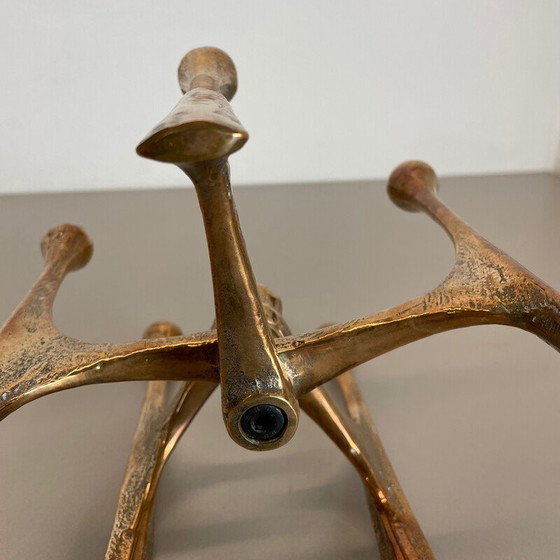 Image 1 of Mid century Brutalist bronze candlestick by Michael Harjes, Germany 1960s