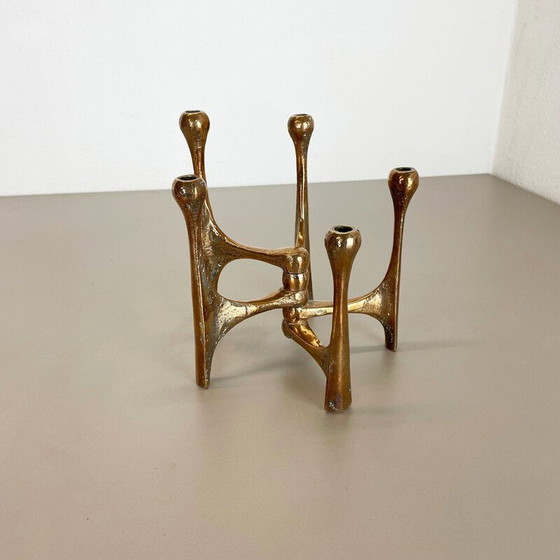 Image 1 of Mid century Brutalist bronze candlestick by Michael Harjes, Germany 1960s